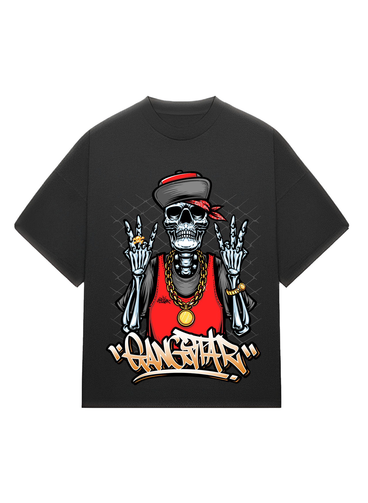 Gangstar Character Black Oversized T-Shirt | Urban Drip | Streetwear for Bold & Fearless | Premium Cotton Tee